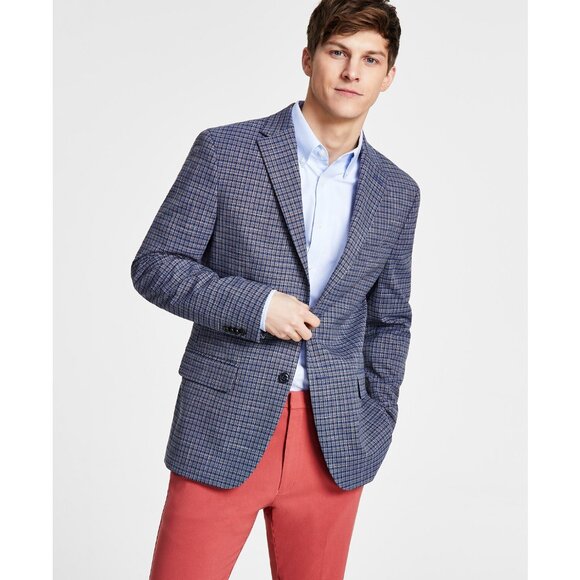 Tommy Hilfiger Other - TOMMY HILFIGER Men's Modern-Fit Check Sport Coat Blue/Brown $295 B4HP